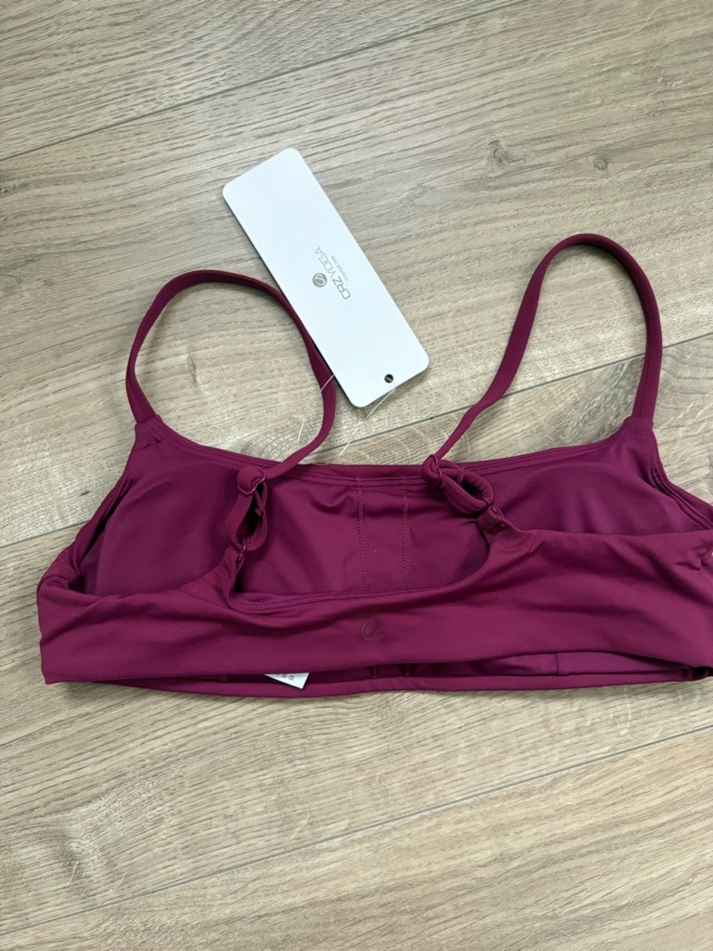 CRZ YOGA Burgundy Sports Bra NWT XS Strappy Minimalist Fit - Picture 3 of 4